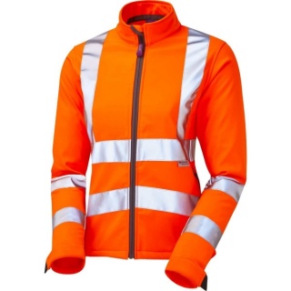 Leo Workwear SJL01-O Honeywell Hi Vis Ladies EcoViz Softshell Jacket RIS-3279-TOM Orange